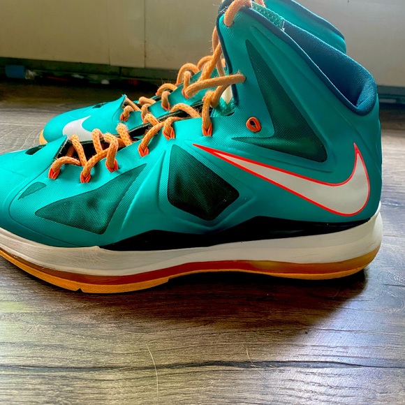 Nike Other - Lebron X 10 Miami Dolphin size 11.5